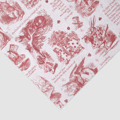 Alice im Wunderland Red Toile Quotes Seidenpapier (Detail)