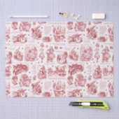 Alice im Wunderland Red Toile Quotes Seidenpapier (Handwerk)