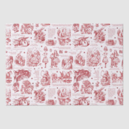 Alice im Wunderland Red Toile Quotes Seidenpapier