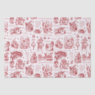 Alice im Wunderland Red Toile Quotes Seidenpapier