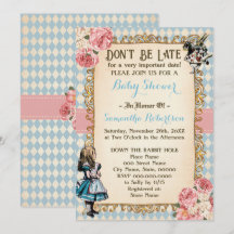 Alice im Wunderland Rosa Blumen Babyparty
