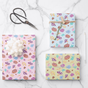 Alice im Wunderland Rosa Cheshire-Katze & Pilz Geschenkpapier Set