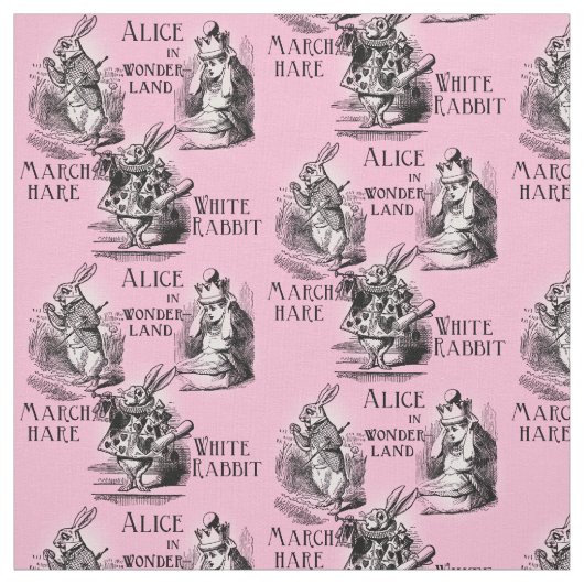 Alice im Wunderland-rosa Gewebe Stoff (Muster)