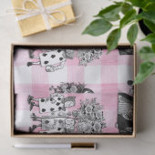 Alice im Wunderland, rosa und weiße Gingham Seidenpapier (Geschenk)