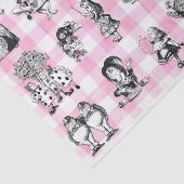 Alice im Wunderland, rosa und weiße Gingham Seidenpapier (Ausschnitt)