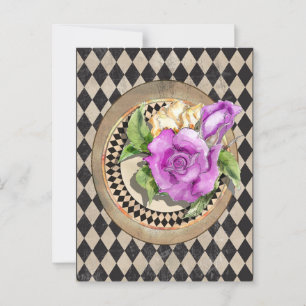 Alice im Wunderland Rose Postkarte