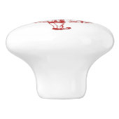 Alice im Wunderland-Rot-Griff Keramikknauf (Seitenansicht)