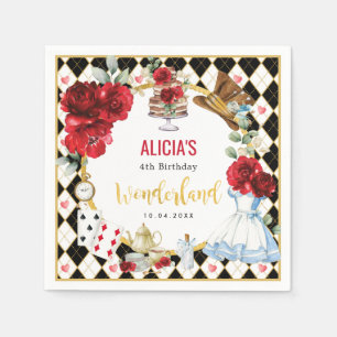 Alice im Wunderland Rote Blume Girls Teezeremonie  Serviette