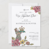 Alice im Wunderland Royal Crown Fairytale Wedding Einladung (Vorderseite)