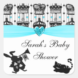 Alice im Wunderland Royal Crowns Babydusche Quadratischer Aufkleber