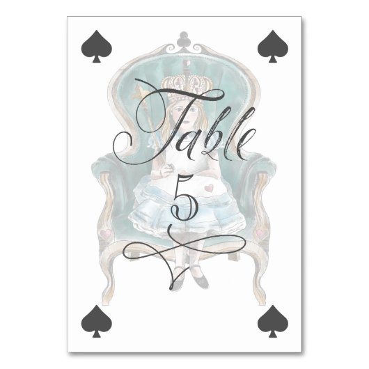 Alice im Wunderland Royal Throne Playing Card Tischnummer (Vorderseite)