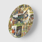 Alice im Wunderland Runde Wanduhr (Winkel)