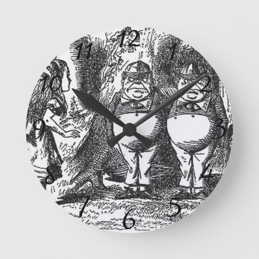 Alice im Wunderland Runde Wanduhr (Vorderseite)