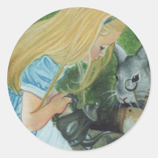Alice im Wunderland Runder Aufkleber (Vorderseite)