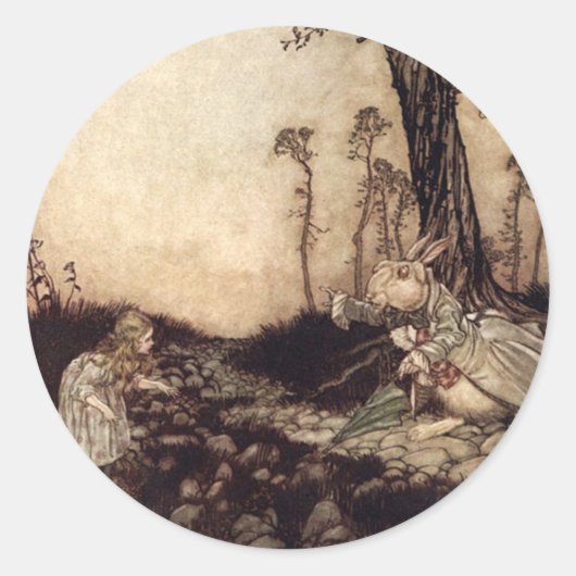 Alice im Wunderland Runder Aufkleber (Vorderseite)