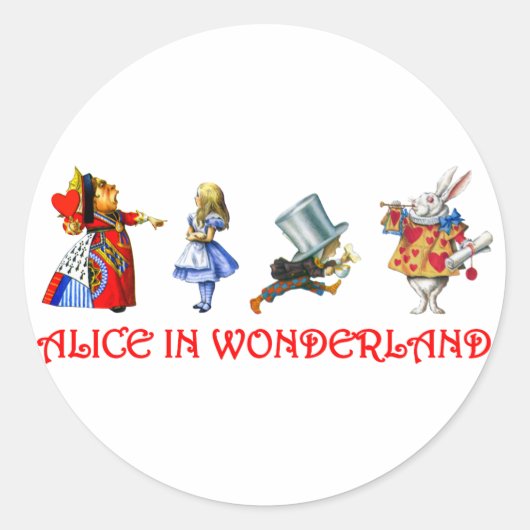 ALICE IM WUNDERLAND RUNDER AUFKLEBER (Vorderseite)