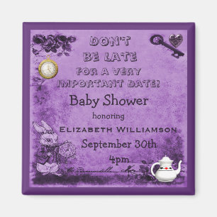 Alice im Wunderland-Save the Date Baby-Dusche Magnet