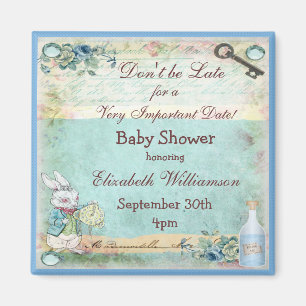 Alice im Wunderland Save The Date Babyparty Magnet