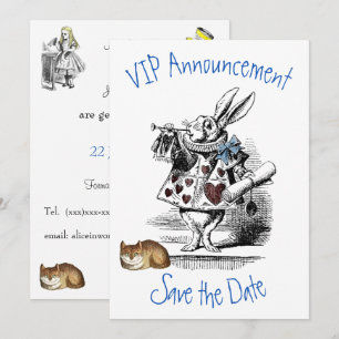 Alice im Wunderland Save-the-Date-Einladung Einladung