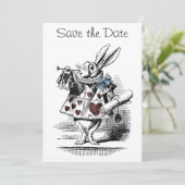 Alice im Wunderland Save the Date Einladungskarte (Stehend Vorderseite)