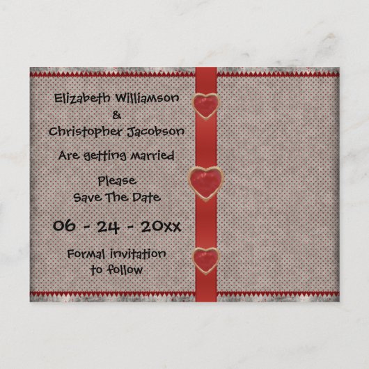 Alice im Wunderland Save the Date Hochzeitskarte Ankündigungspostkarte (Rückseite)