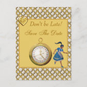 Alice im Wunderland Save the Date Hochzeitskarte Ankündigungspostkarte (Vorderseite)
