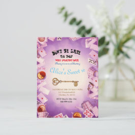 Alice im Wunderland Save the Date Invinations Anno Ankündigungspostkarte