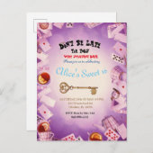 Alice im Wunderland Save the Date Invinations Anno Ankündigungspostkarte (Vorne/Hinten)