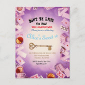 Alice im Wunderland Save the Date Invinations Anno Ankündigungspostkarte (Vorderseite)