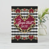 Alice im Wunderland Save the Date Karte (Stehend Vorderseite)