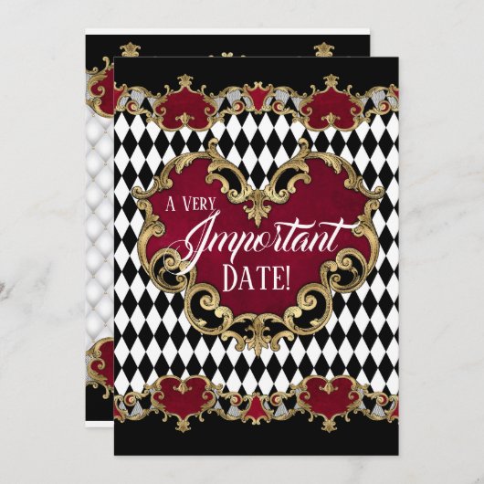 Alice im Wunderland Save the Date Karte (Vorne/Hinten)