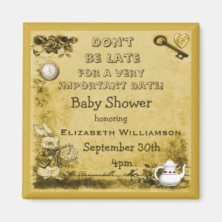Alice im Wunderland Save the Date Kinderdusche Magnet
