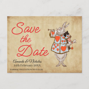 Alice im Wunderland Save the Date Postkarte