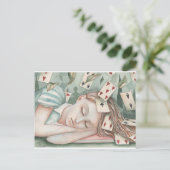 Alice im Wunderland schlafen Postkarte (Stehend Vorderseite)