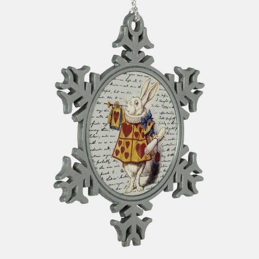 Alice im Wunderland Schneeflocken Zinn-Ornament (Links)