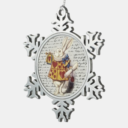 Alice im Wunderland Schneeflocken Zinn-Ornament (Rechts)