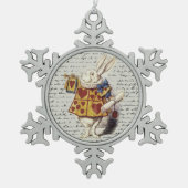 Alice im Wunderland Schneeflocken Zinn-Ornament (Vorderseite)