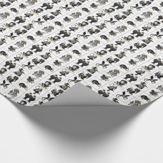 Alice im Wunderland Schwarz/Gold in Tabelle auf We Geschenkpapier (Ecke)