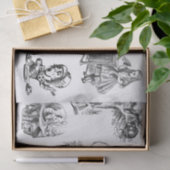 Alice im Wunderland Schwarz-Weiß-Papiere Seidenpapier (Geschenk)