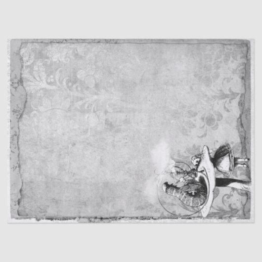 Alice im Wunderland Schwarz-Weiß-Raupe Seidenpapier (Vorderseite)