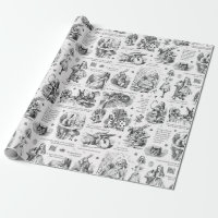 Alice im Wunderland Schwarz-weiß Toile Quotes