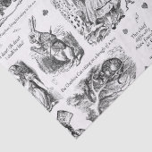Alice im Wunderland Schwarz-weiß Toile Quotes Seidenpapier (Detail)