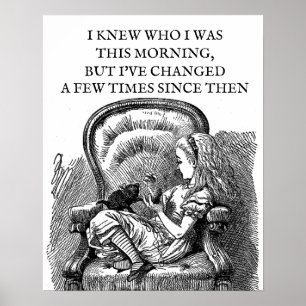 Alice im Wunderland schwarzes Kätzchen Vintag anti Poster