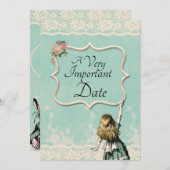 Alice im Wunderland Sehr wichtiges Datum Hochzeit Save The Date (Vorne/Hinten)