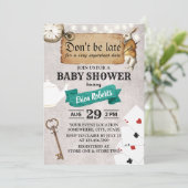 Alice im Wunderland Seien Sie nicht zu spät Niedli Einladung (Stehend Vorderseite)