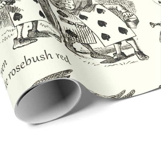 Alice im Wunderland Sepia Beige Toile Quotes Geschenkpapier (Rolleneckpunkt)
