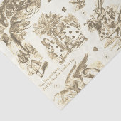 Alice im Wunderland Sepia Beige Toile Quotes Seidenpapier (Detail)