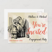 Alice im Wunderland Sie sind eingeladen Schlüssel  Postkarte (Vorne/Hinten)