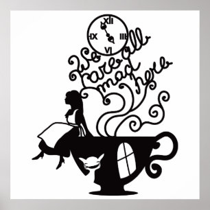 Alice im Wunderland. Silhouette Poster