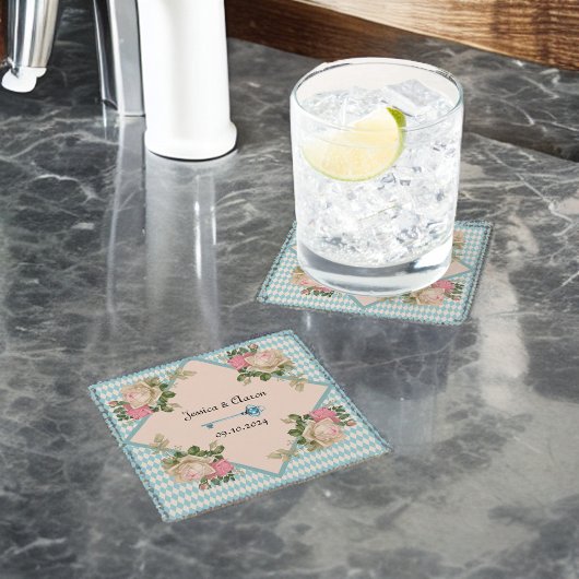 Alice im Wunderland Soft Blue Harlequin Rechteckiger Pappuntersetzer